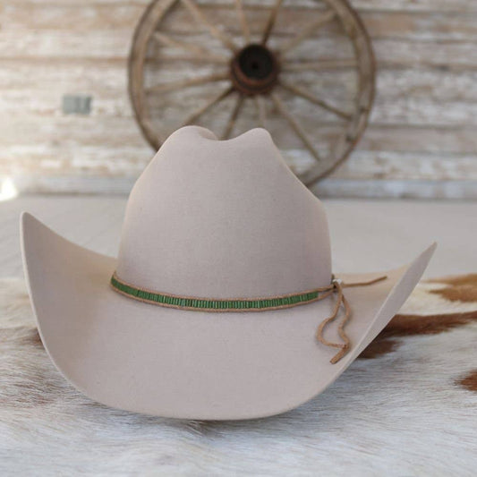 Lane Stitch Beaded Hat Band: Green