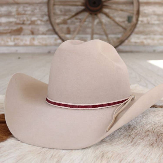 Lane Stitch Beaded Hat Band- Maroon