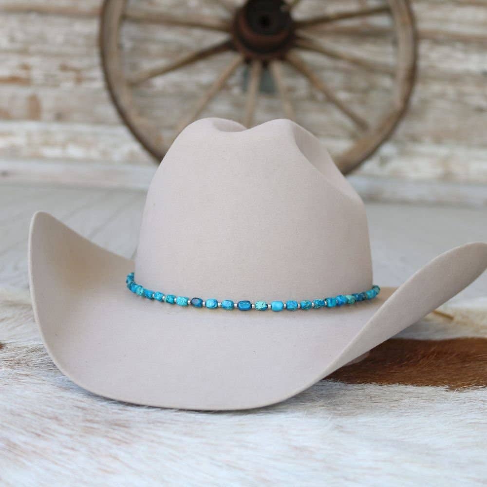 Chunky Deep Blue Stone Hat Band