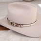 Cowhide Hat Band with Silver Buckle