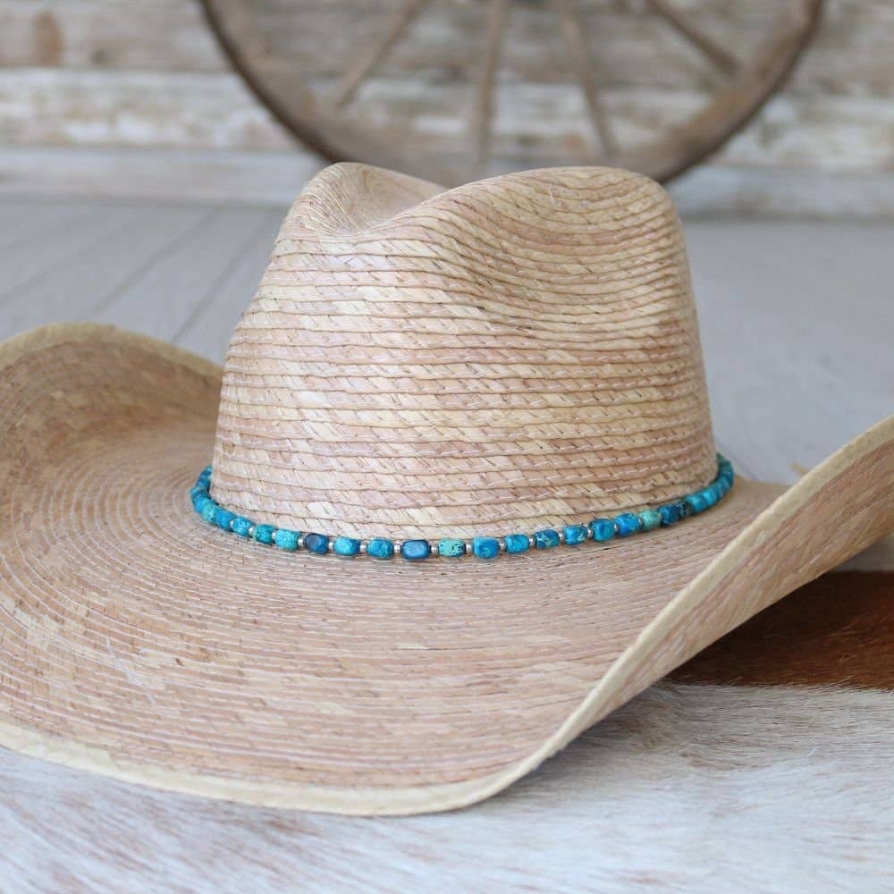 Chunky Deep Blue Stone Hat Band