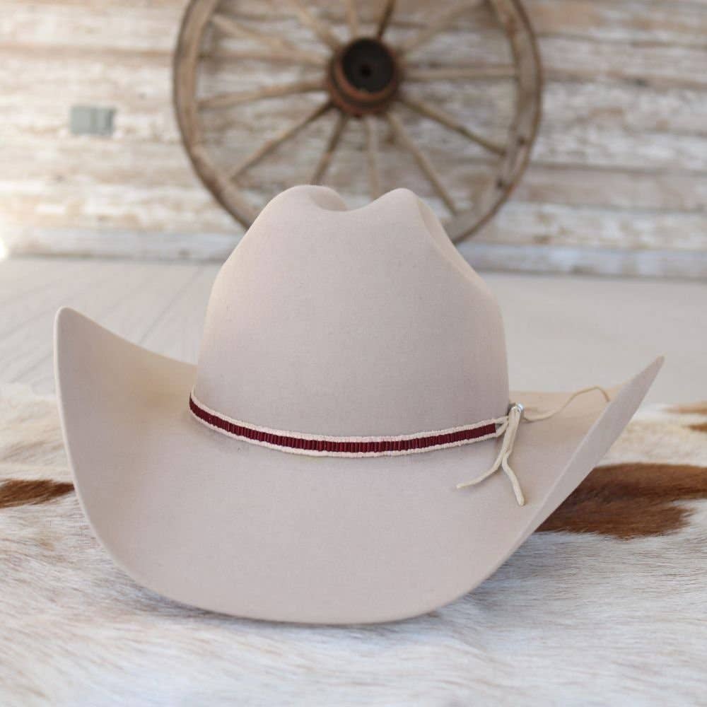 Lane Stitch Beaded Hat Band- Maroon
